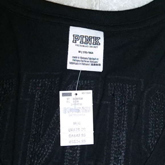 Pink black short sleeve bling shirt - Picture 4 of 4